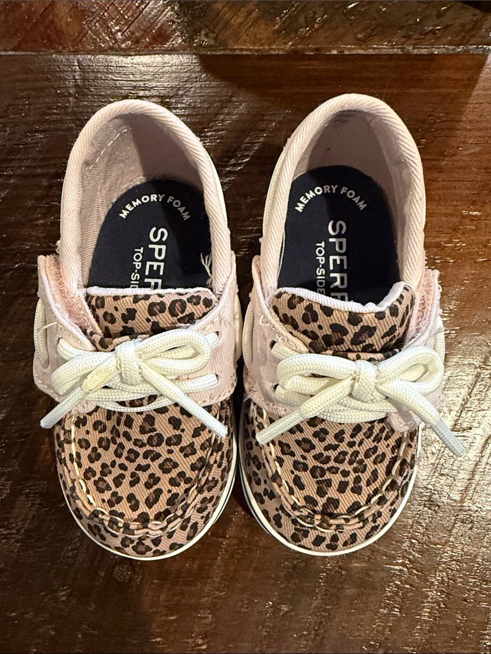 Sperry Kids Leopard Print Pink Canvas Boat Sneakers